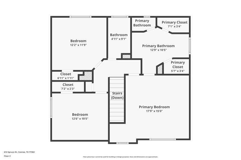 1,670/Mo, 612 Spruce Drive Conroe, TX 77302 Floor Plan View 2
