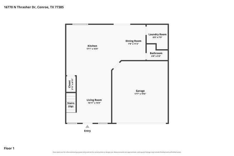 1,635/Mo, 16770 N Thrasher Dr Conroe, TX 77385 Floor Plan View