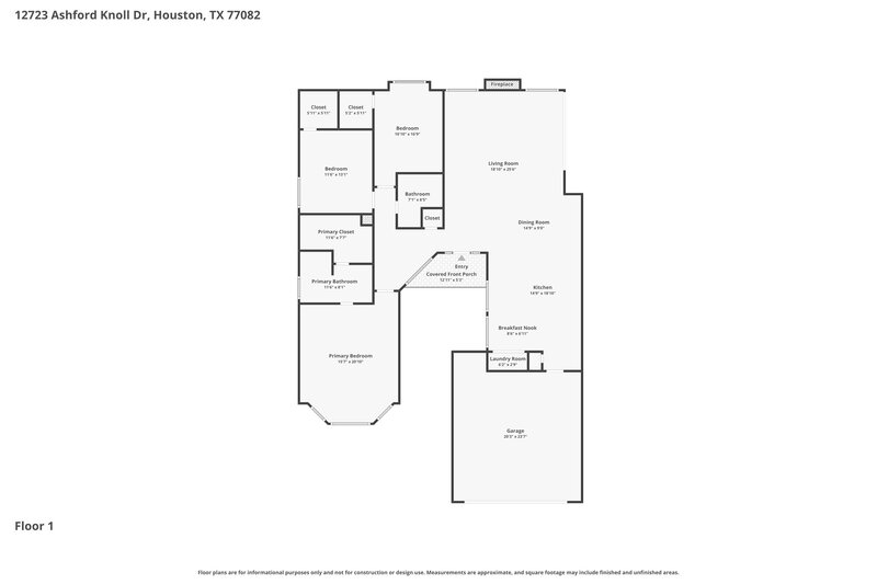 1,935/Mo, 12723 Ashford Knoll Houston, TX 77082 Floor Plan View