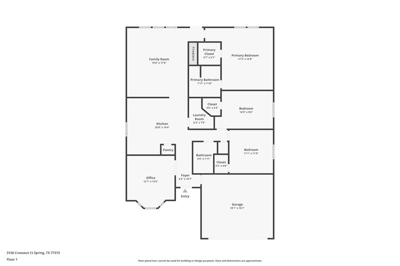 1,715/Mo, 3126 Crossout Court Spring, TX 77373 Floor Plan View