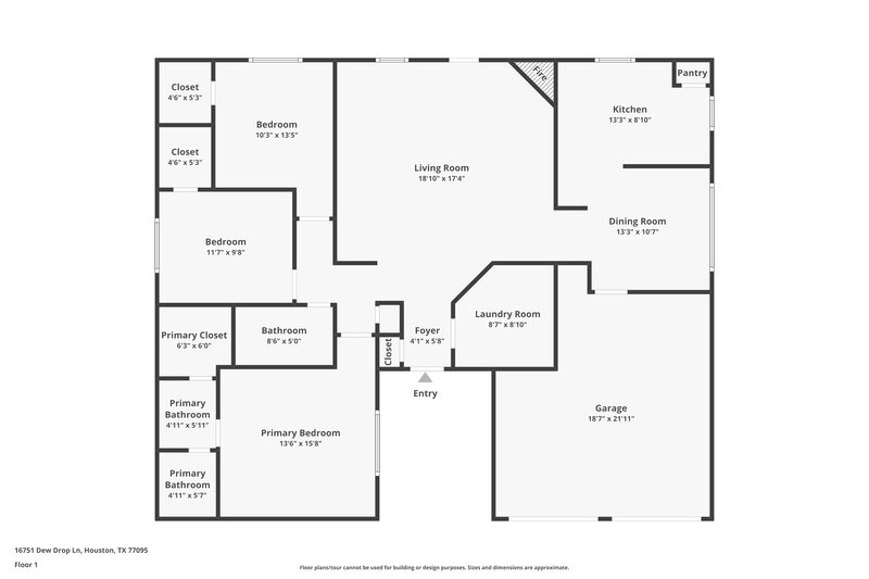 1,600/Mo, 16751 Dew Drop Lane Houston, TX 77095 Floor Plan View