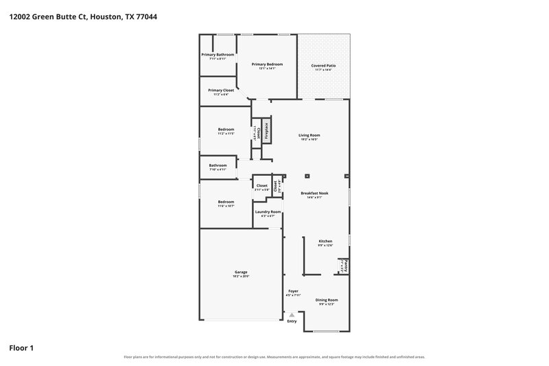 1,760/Mo, 12002 Green Butte Court Houston, TX 77044 Floor Plan View