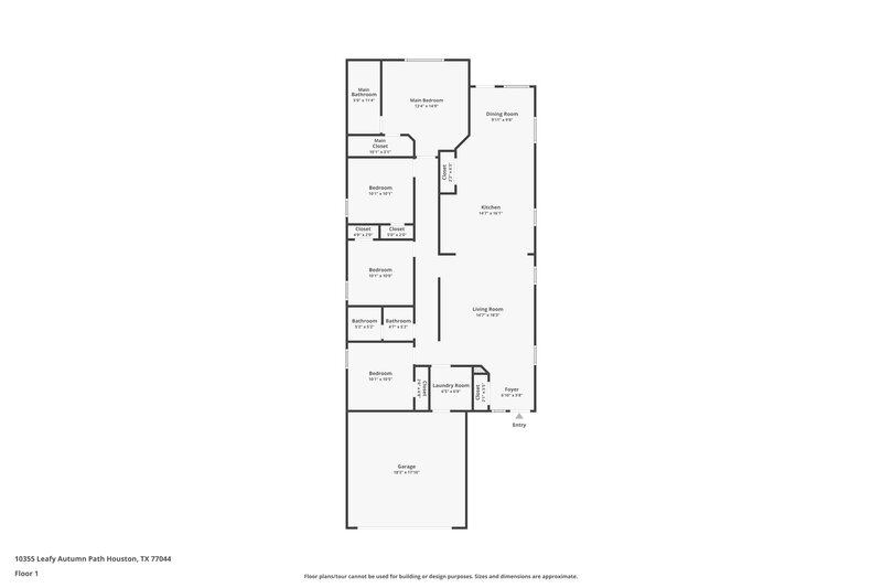 1,880/Mo, 10355 Leafy Autumn Path Houston, TX 77044 Floor Plan View