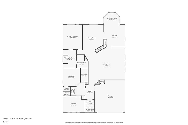 1,920/Mo, 20722 Lake Park Trail Humble, TX 77346 Floor Plan View