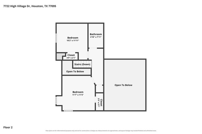 1,905/Mo, 7722 High Village Drive Houston, TX 77095 Floor Plan View 2
