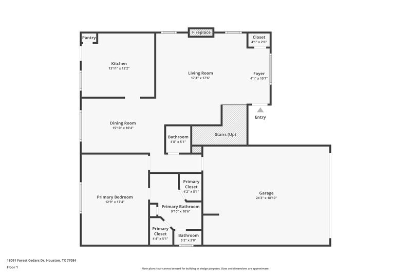 1,900/Mo, 18091 Forest Cedars Drive Houston, TX 77084 Floor Plan View