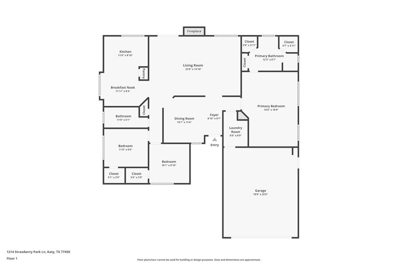 1,975/Mo, 1214 Strawberry Park Lane Katy, TX 77450 Floor Plan View