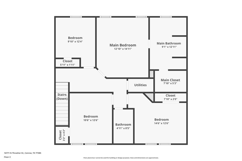 1,720/Mo, 16771 N Thrasher Drive Conroe, TX 77385 Floor Plan View