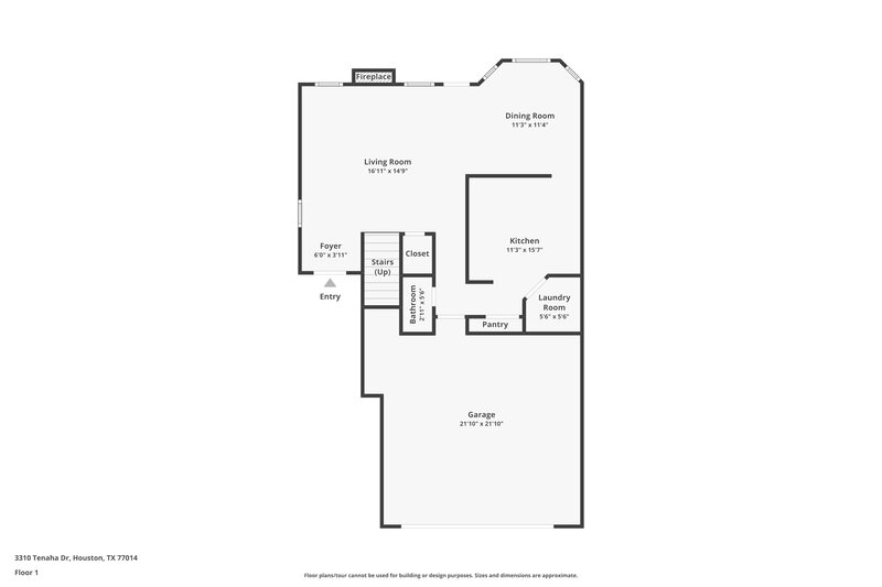 1,910/Mo, 3310 Tenaha Drive Houston, TX 77014 Floor Plan View