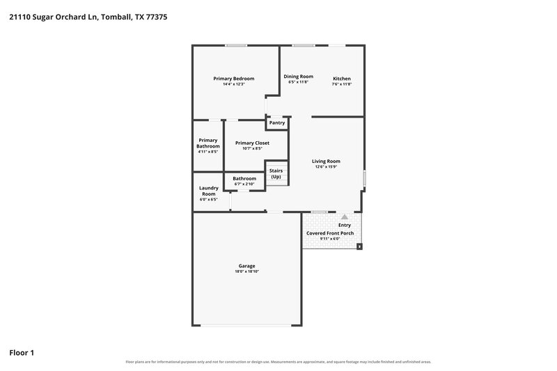 1,725/Mo, 21110 Sugar Orchard Lane Tomball, TX 77375 Floor Plan View