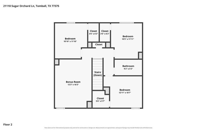 1,725/Mo, 21110 Sugar Orchard Lane Tomball, TX 77375 Floor Plan View 2