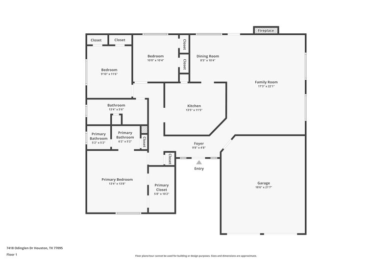 1,880/Mo, 7418 Odinglen Dr Houston, TX 77095 Floor Plan View