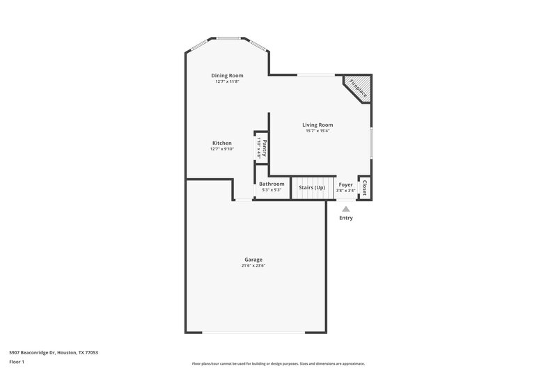 1,760/Mo, 5907 Beaconridge Drive Houston, TX 77053 Floor Plan View