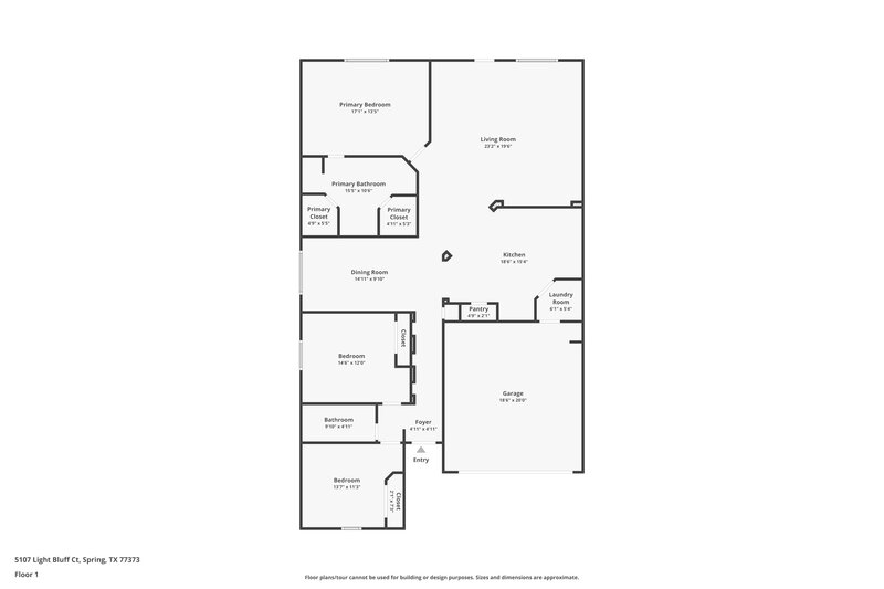 1,790/Mo, 5107 Light Bluff Court Spring, TX 77373 Floor Plan View