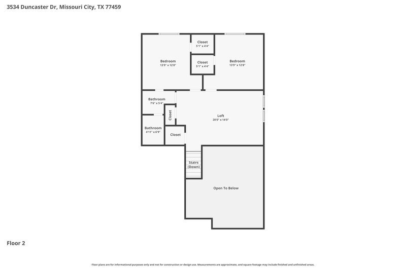 2,275/Mo, 3534 Duncaster Drive Missouri City, TX 77459 Floor Plan View 2