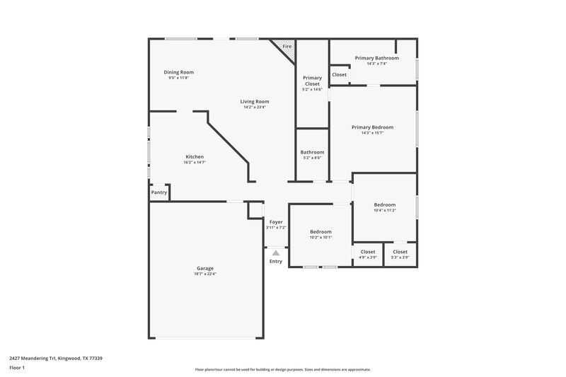 1,620/Mo, 2427 Meandering Trail Kingwood, TX 77339 Floor Plan View