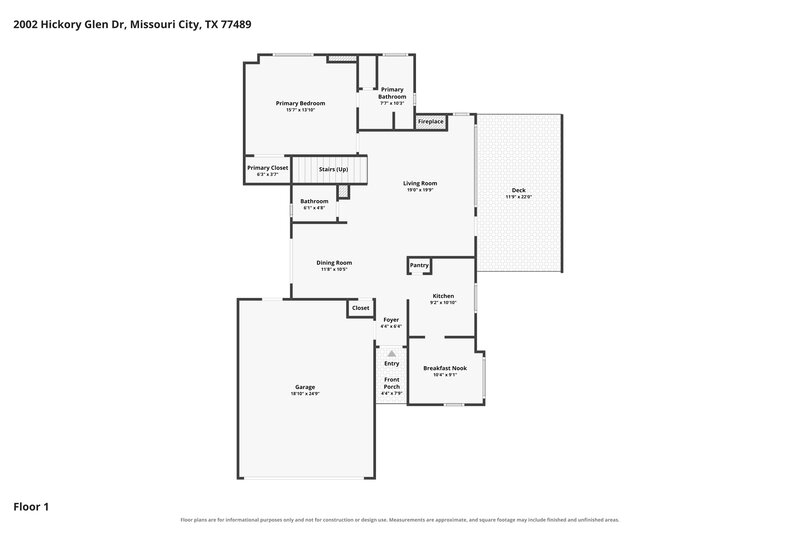 1,940/Mo, 2002 Hickory Glen Dr Missouri City, TX 77489 Floor Plan View