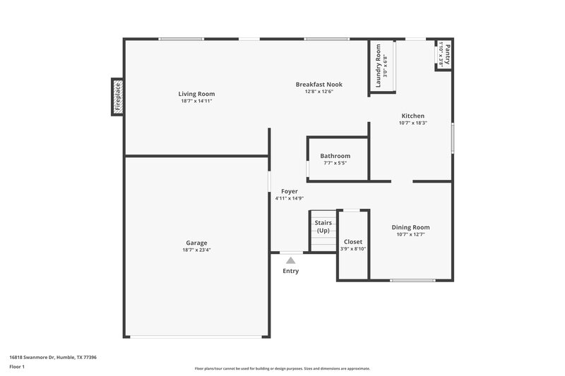 1,850/Mo, 16818 Swanmore Drive Humble, TX 77396 Floor Plan View 2