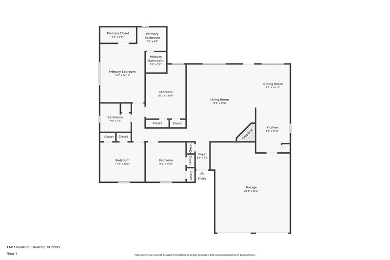 1,675/Mo, 13411 Reads Ct Houston, TX 77015 Floorplan View