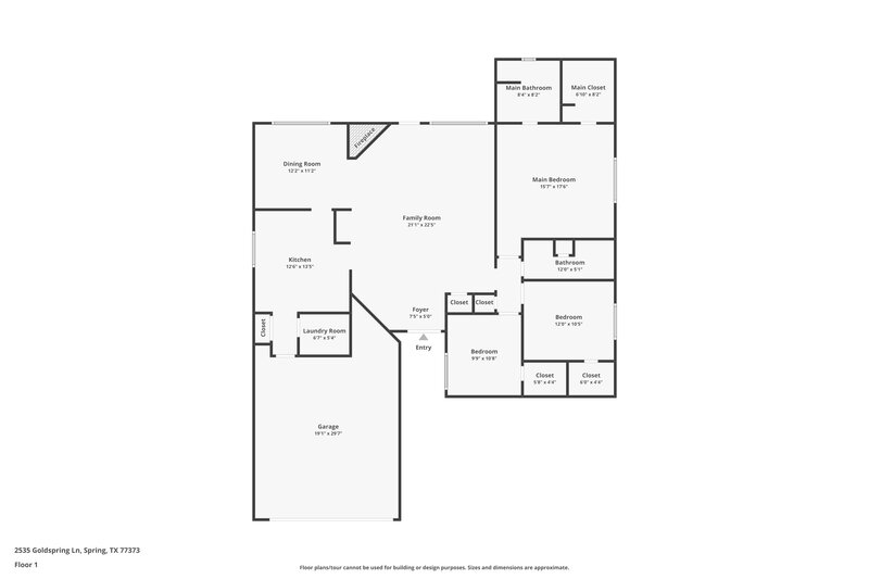 1,765/Mo, 2535 Goldspring Ln Spring, TX 77373 Floor Plan View