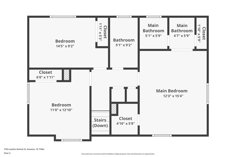 1,680/Mo, 7703 Leather Market St Houston, TX 77064 Floor Plan View 2