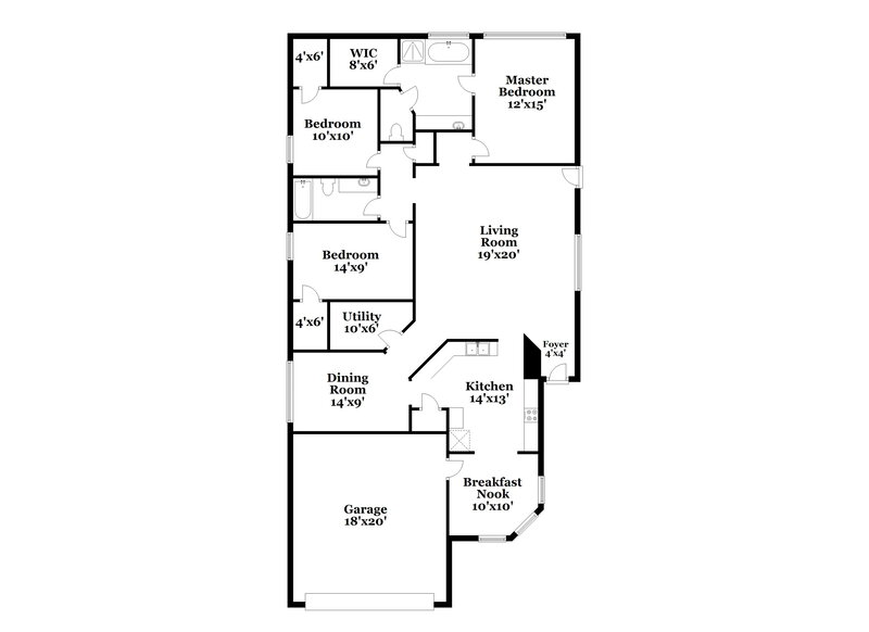1,970/Mo, 17807 Egret Lake Way Humble, TX 77346 Floor Plan View
