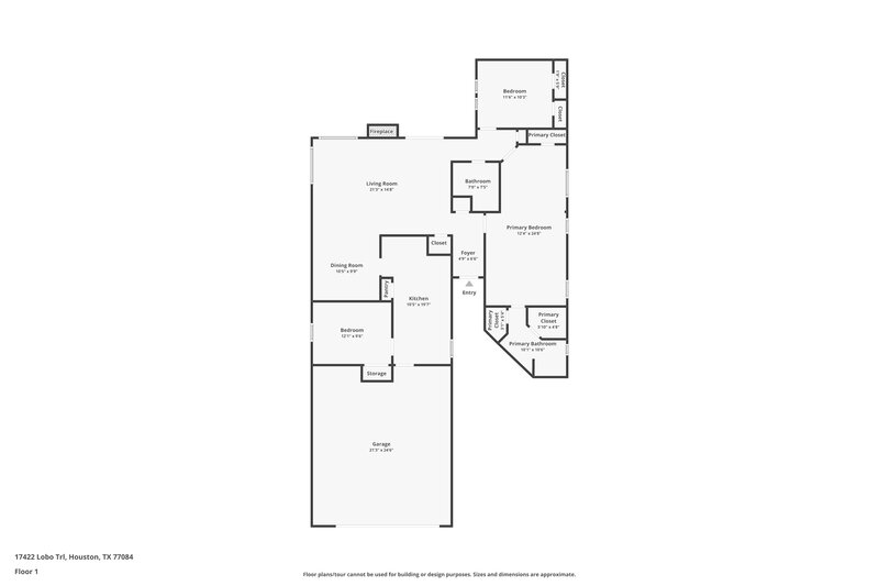 1,775/Mo, 17422 Lobo Trl Houston, TX 77084 Floor Plan View