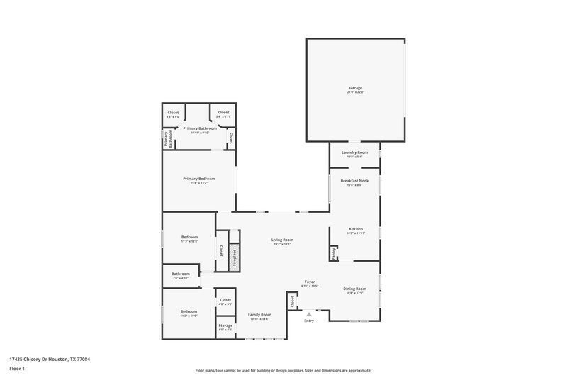1,850/Mo, 17435 Chicory Dr Houston, TX 77084 Floor Plan View