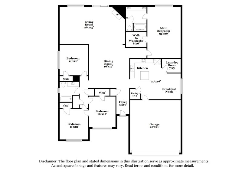 2,100/Mo, 5915 Culross Close Humble, TX 77346 Floorplan View