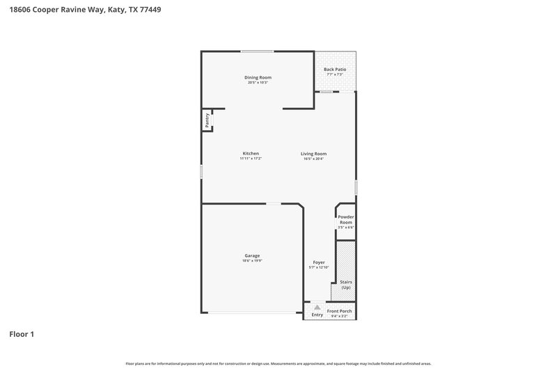 1,895/Mo, 18606 Cooper Ravine Way Katy, TX 77449 Floor Plan View