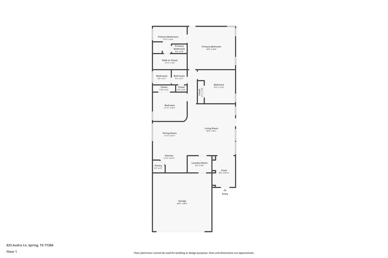2,310/Mo, 823 Audra Ln Spring, TX 77386 Floorplan View