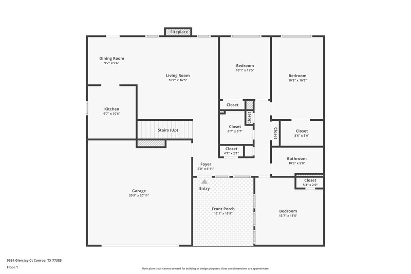 1,860/Mo, 9934 Glen Jay Ct Conroe, TX 77385 Floor Plan View