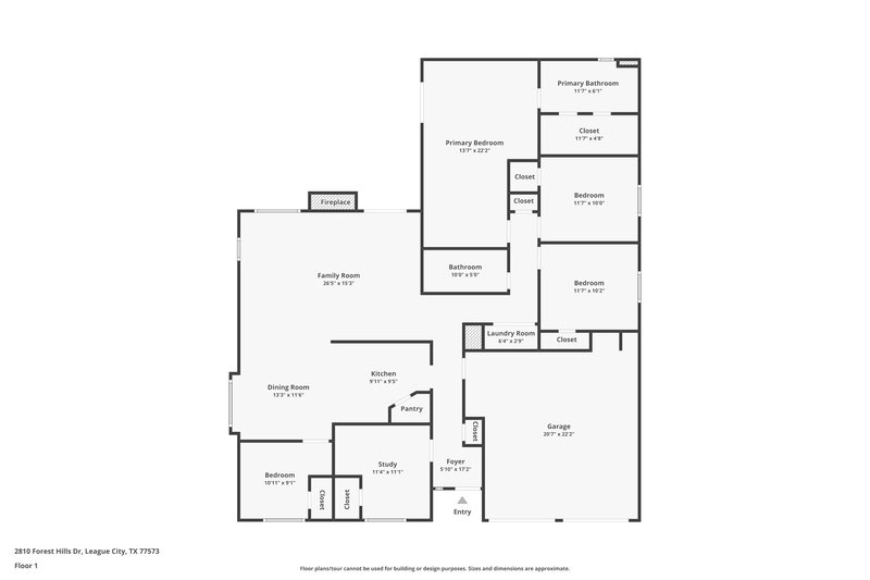 2,315/Mo, 2810 Forest Hills Drive League City, TX 77573 Floor Plan View