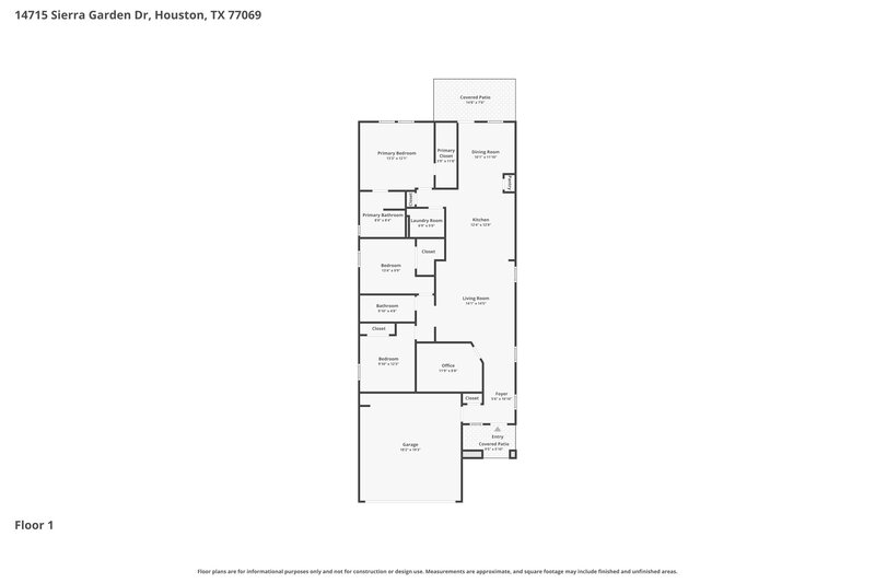 1,895/Mo, 14715 Sierra Garden Drive Houston, TX 77069 Floor Plan View