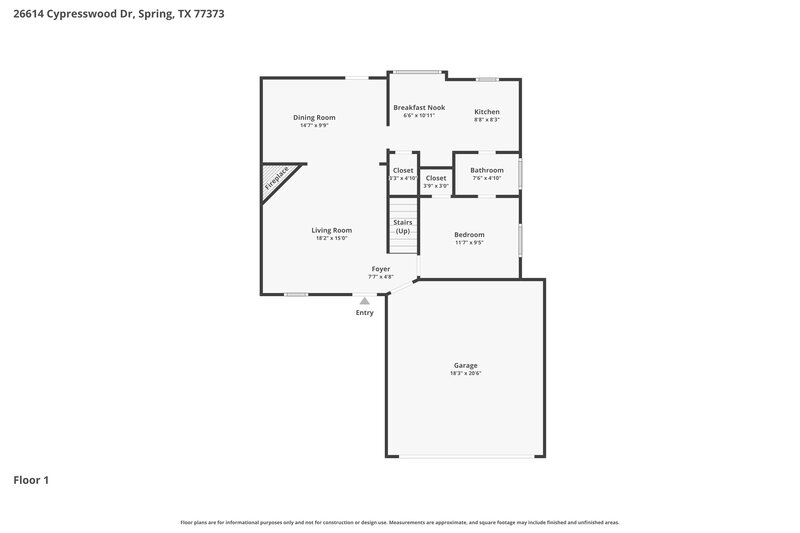 1,825/Mo, 26614 Cypresswood Dr Spring, TX 77373 Floor Plan View