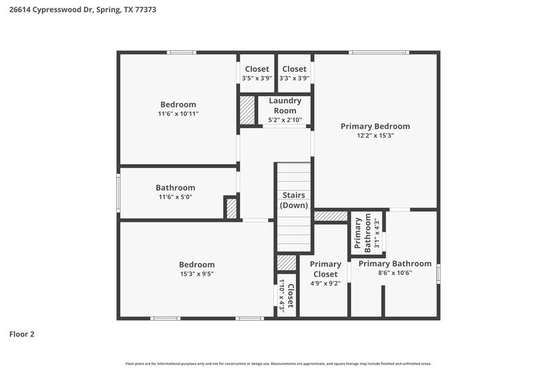1,825/Mo, 26614 Cypresswood Dr Spring, TX 77373 Floor Plan View 2