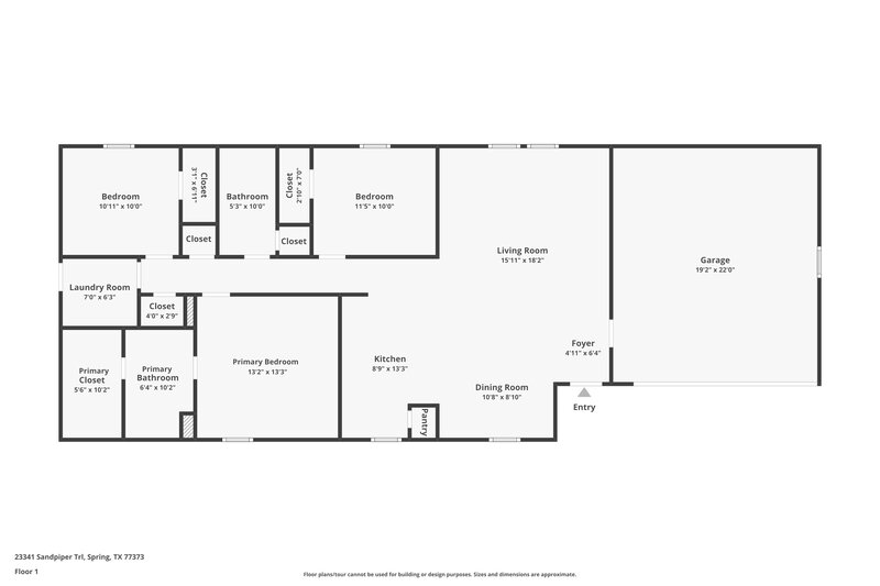 1,650/Mo, 23341 Sandpiper Trl Spring, TX 77373 Floorplan View