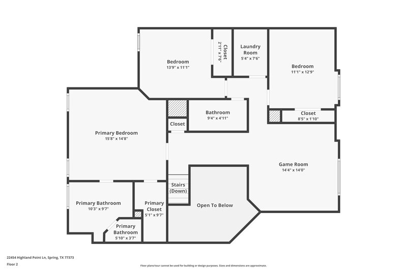 2,120/Mo, 22454 Highland Point Ln Spring, TX 77373 Floor Plan View 2
