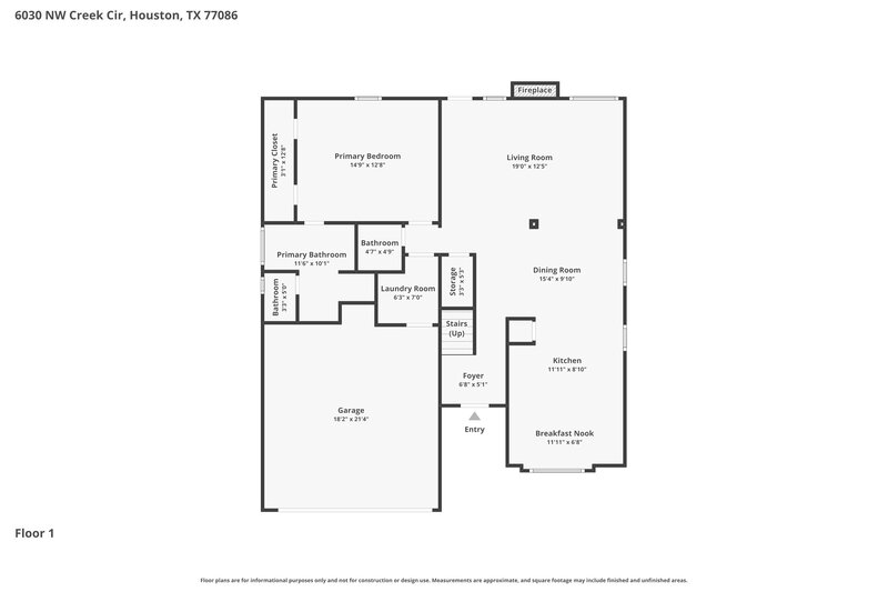 1,925/Mo, 6030 NW Creek Cir Houston, TX 77086 Floor Plan View