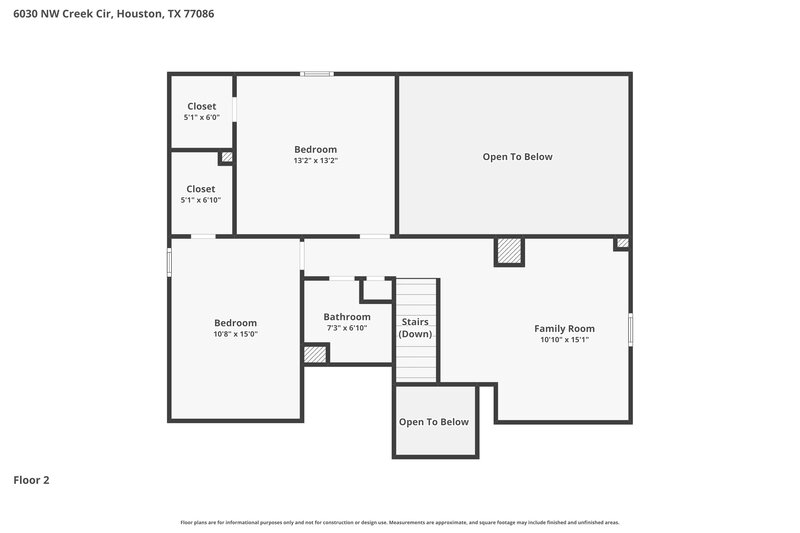 1,925/Mo, 6030 NW Creek Cir Houston, TX 77086 Floor Plan View 2