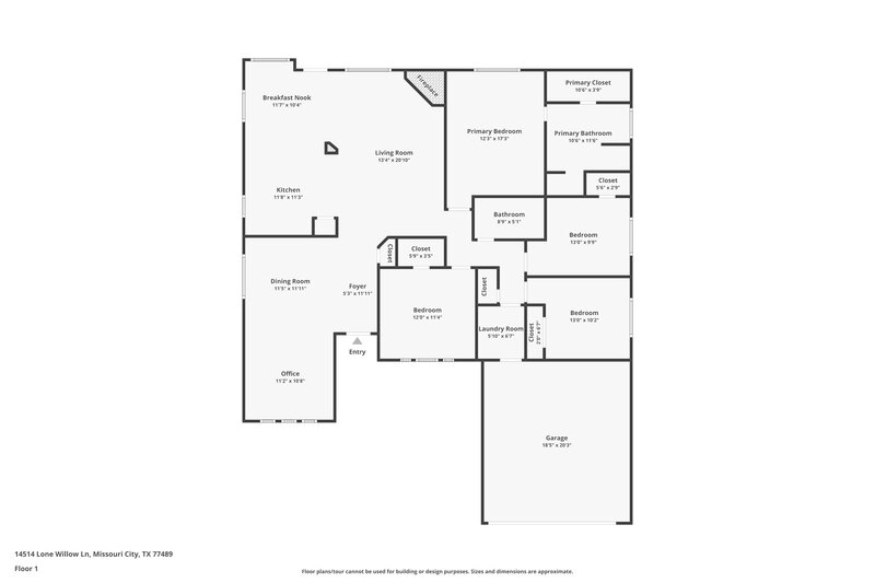 2,005/Mo, 14514 Lone Willow Ln Missouri City, TX 77489 Floor Plan View
