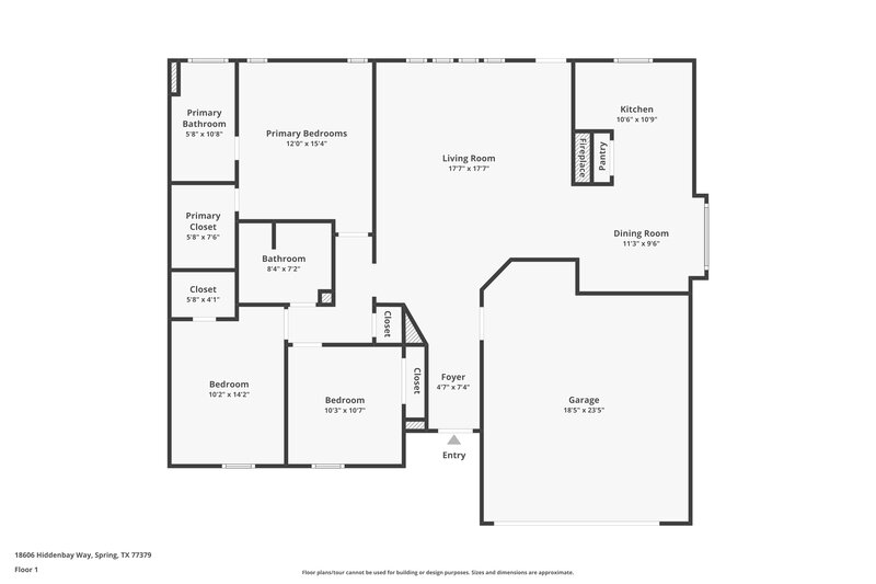 1,465/Mo, 18606 Hiddenbay Way Spring, TX 77379 Floor Plan View