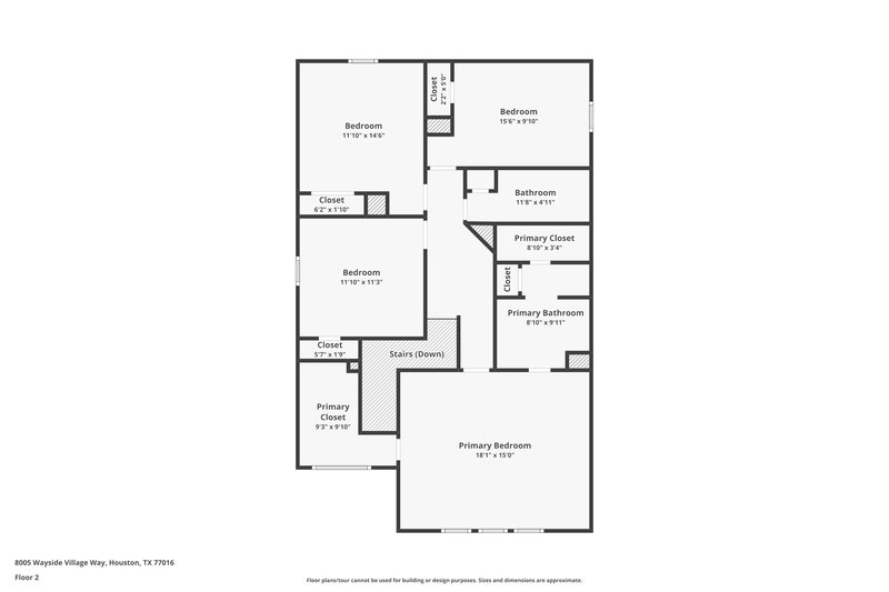 1,850/Mo, 8005 Wayside Village Way Houston, TX 77016 Floor Plan View