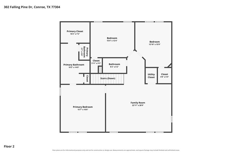 2,140/Mo, 302 Falling Pine Dr Conroe, TX 77304 Floor Plan View 2
