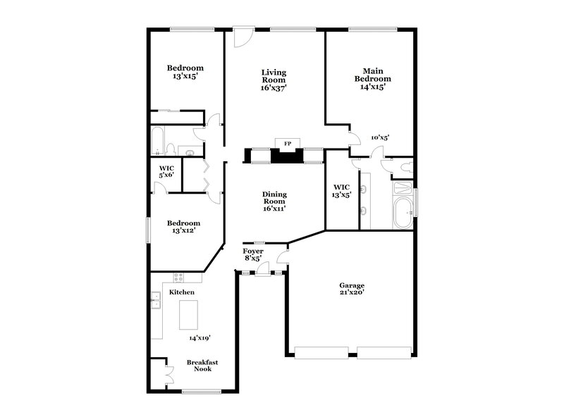2,665/Mo, 622 Oak Briar Dr Kemah, TX 77565 Floor Plan View