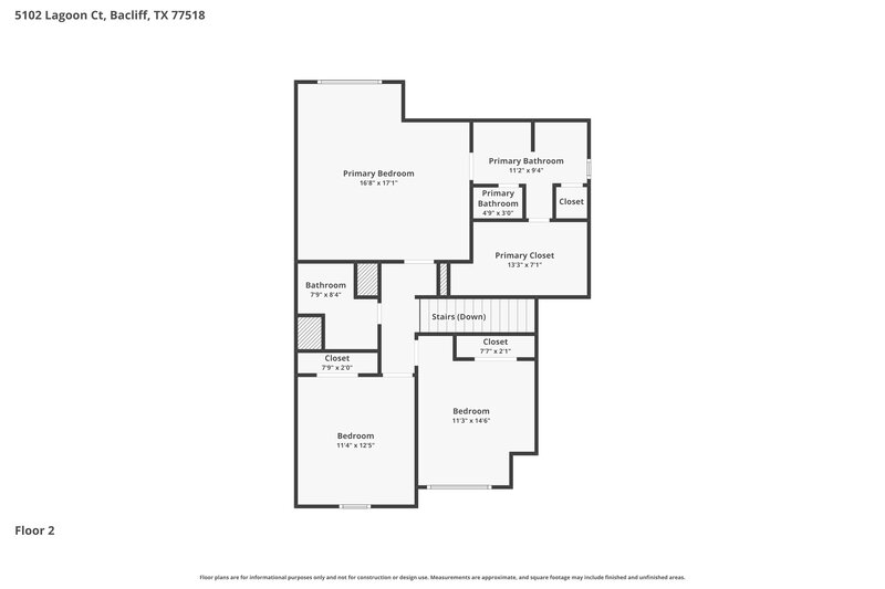 2,080/Mo, 5102 Lagoon Ct Bacliff, TX 77518 Floor Plan View 2