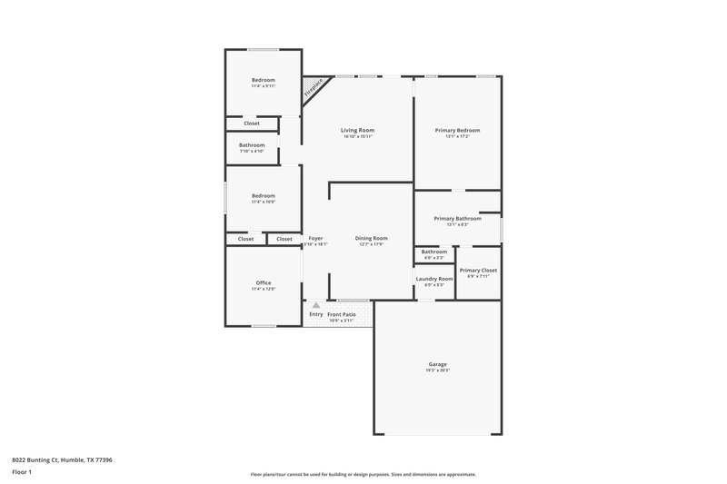 1,940/Mo, 8022 Bunting Ct Humble, TX 77396 Floor Plan View