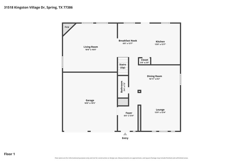 2,000/Mo, 31518 Kingston Village Dr Spring, TX 77386 Floor Plan View