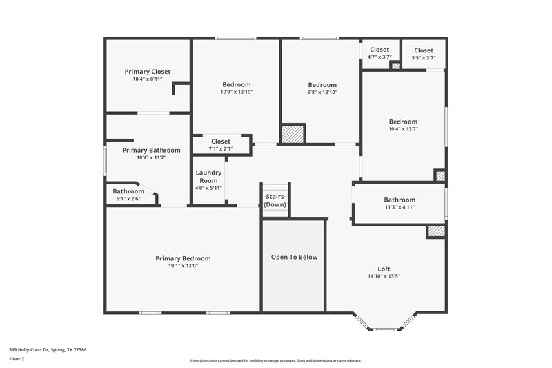 2,230/Mo, 519 Holly Crest Dr Spring, TX 77386 Floor Plan View 2