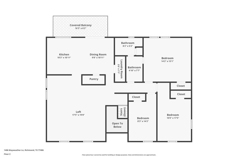 2,035/Mo, 1406 Mayweather Ln Richmond, TX 77406 Floor Plan View 2